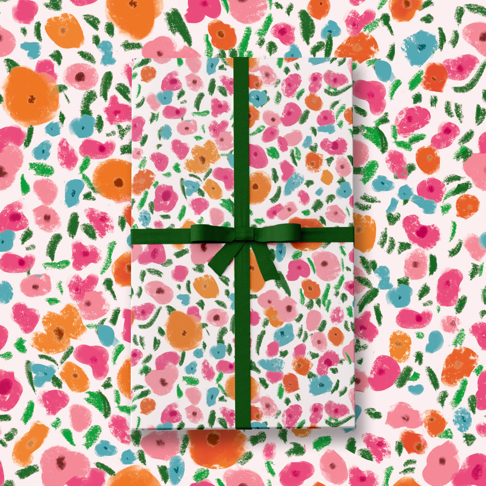 Упаковочная бумага для подарков "Цветы" - купить по выгодной цене в ...