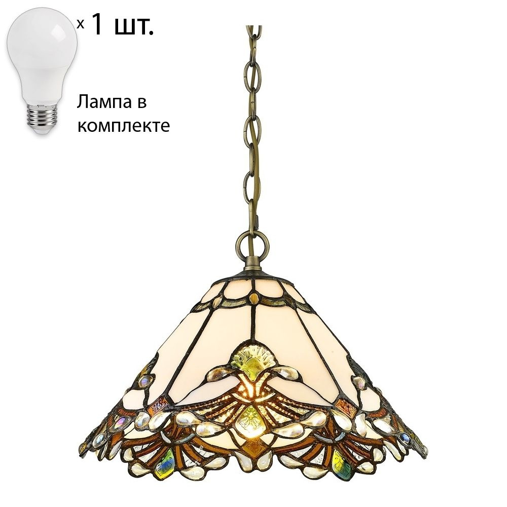 Светильник тиффани. Подвесной светильник с лампочкой Velante 863-806-01+Lamps  #1