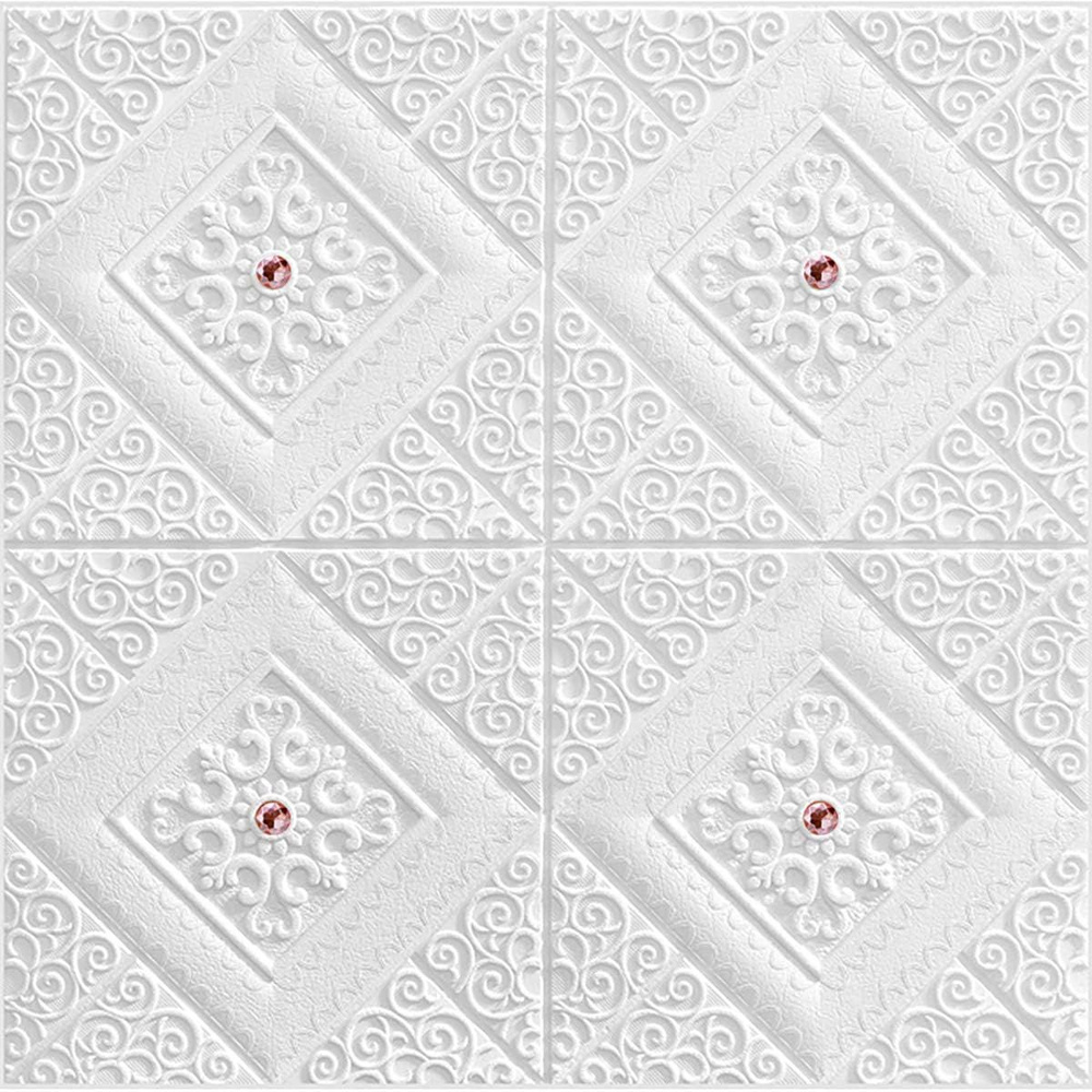 плитка потолочная , 10шт 70см*70 см /бел - купить с доставкой по ...