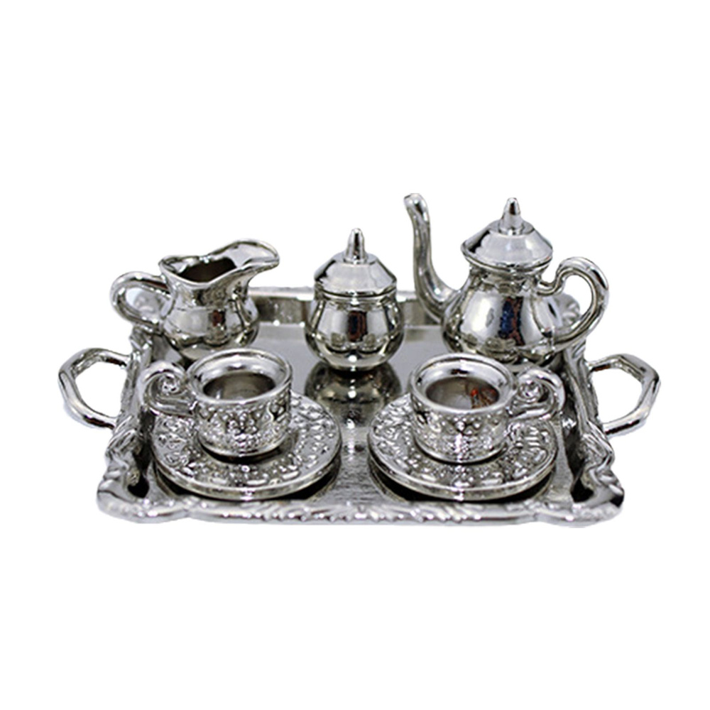 Чайный сервиз с мини-рисунком-серебро купить на OZON по низкой цене ...