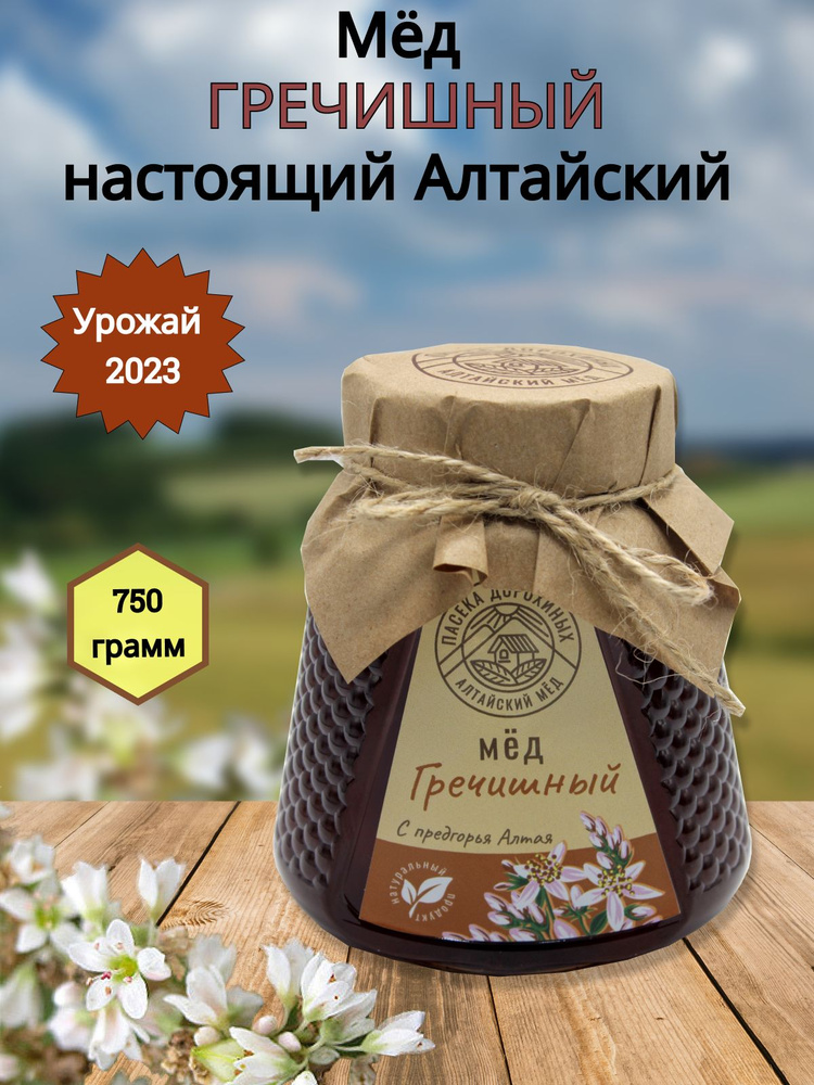 Мед гречишный натуральный Алтайский 750 грамм #1