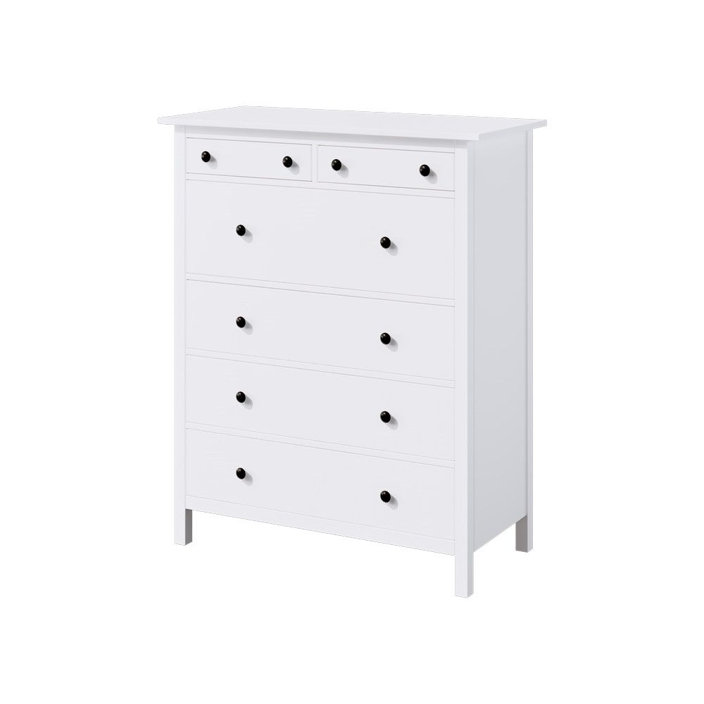 Комод белый с 6 ящиками деревянный, ХЕМНЭС HEMNES (КЫМОР), 108х50х131 см