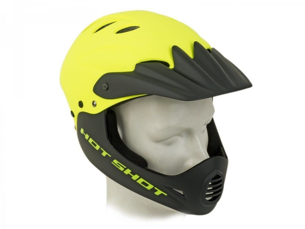 Велошлем AUTHOR Hot Shot HST X9 191, Freeride/DH/BMX/Enduro, ABS-HARD SHELL, Yell-Neon/Blk, 8-9110389 #1