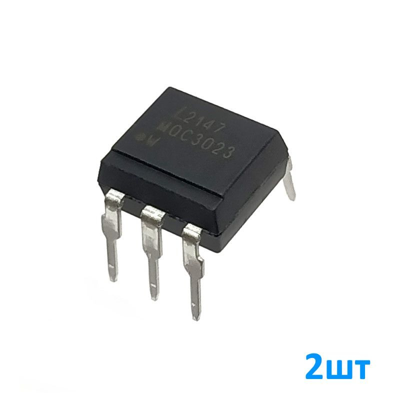 MOC3023, Оптопара с симисторным выходом, 400В, 50мА, корпус DIP-6 ...