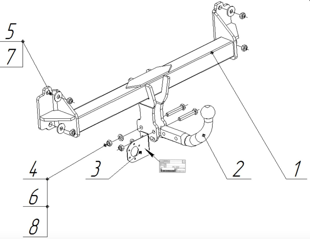 Фаркоп на BMW X4 4754-A, Bosal-Oris #1