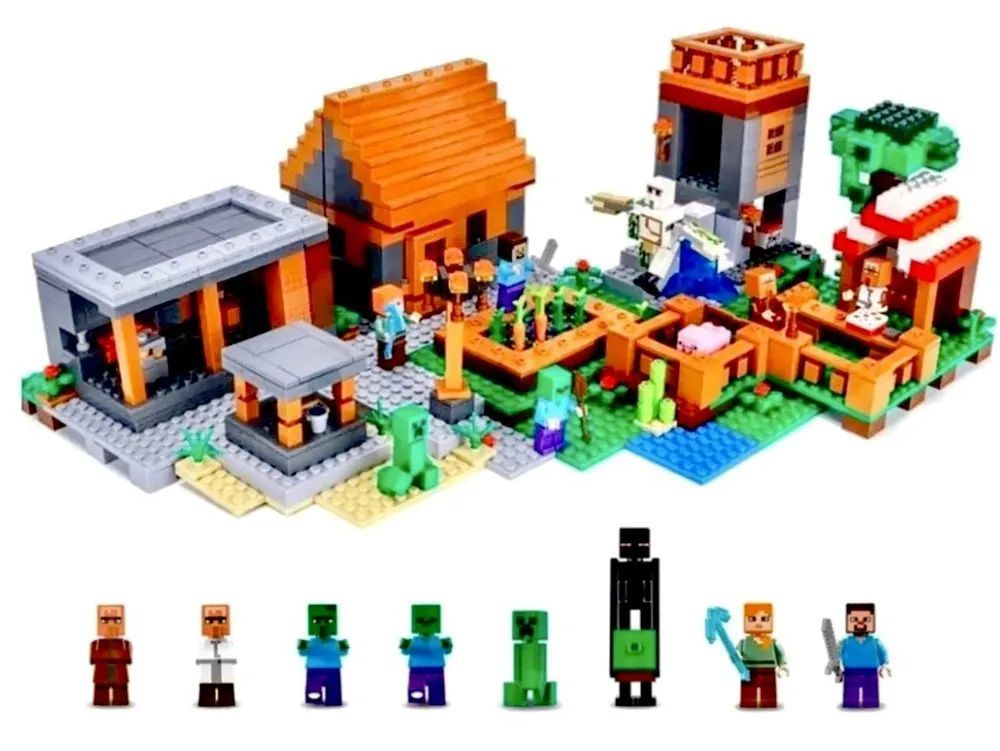 Конструктор Minecraft My World Деревня жителей Майнкрафт 4в1 / 803 ...