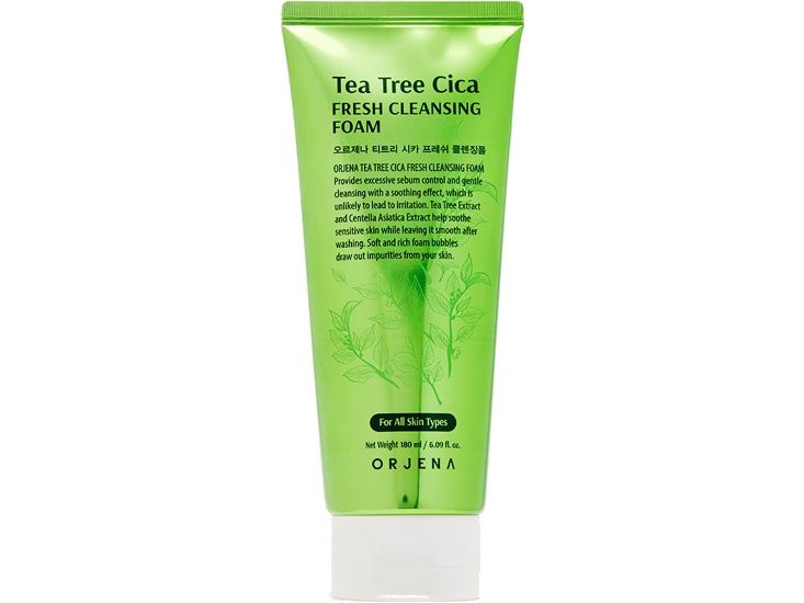 Пенка для умывания с экстрактом чайного дерева ORJENA TEA TREE CICA FRESH CLEANSING FOAM  #1