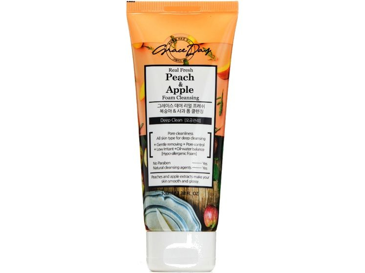 Пенка для лица Grace Day Real Fresh Peach & Apple Foam Cleanser #1