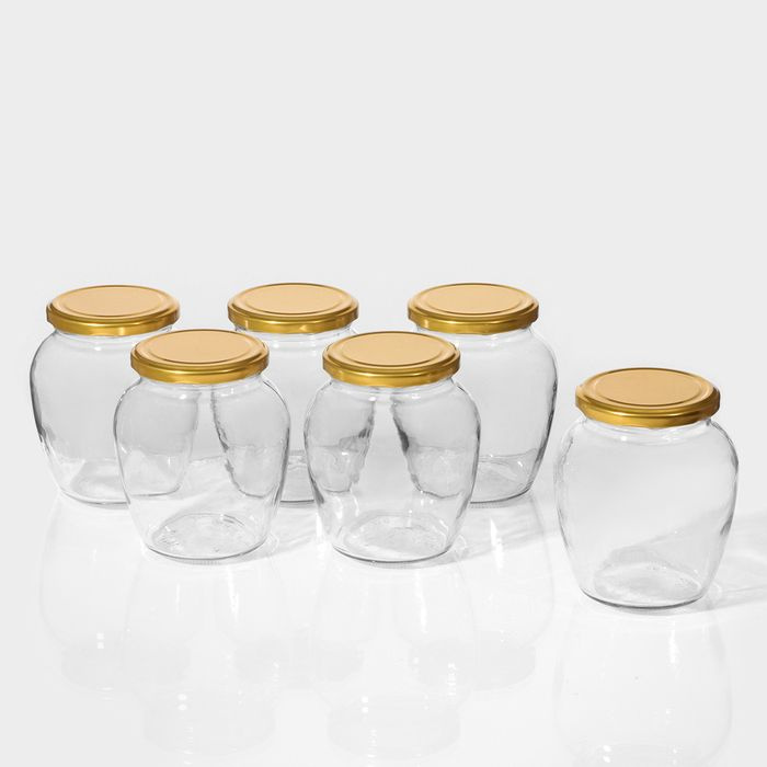 Набор стеклянных банок с крышкой для консервации Амфора , ТО-82 мм, 0,72 л, 6 шт  #1