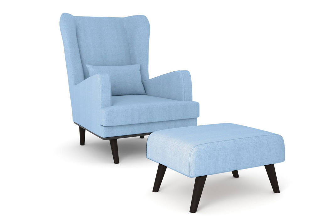 Комплект мягкой мебели ОБСТАНОВКА.РУ, обивка Рогожка, Пуф, Кресло ...