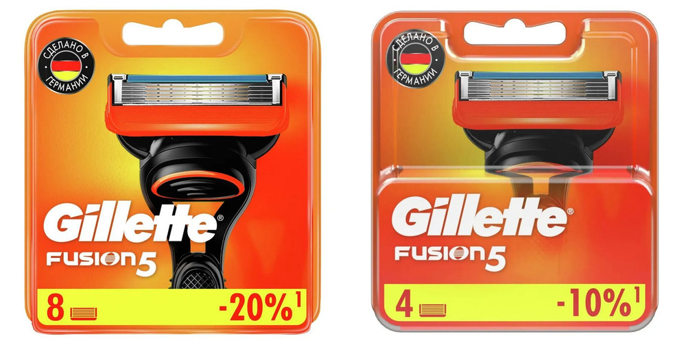 Сменные кассеты Gillette Fusion 5 для бритья, 8 шт + 4 шт (12 кассет)  #1