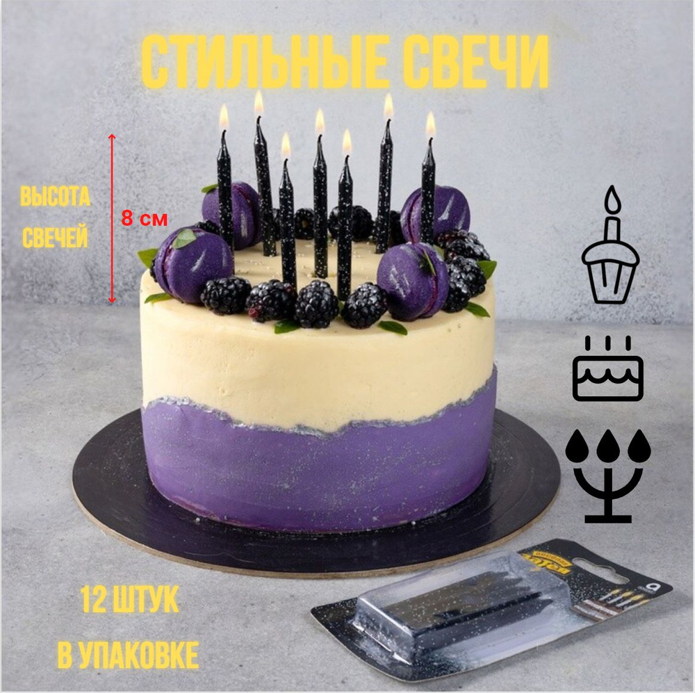 ВЕСЕЛАЯ ЗАТЕЯ Свечи для торта, 12 шт, 1 уп. #1
