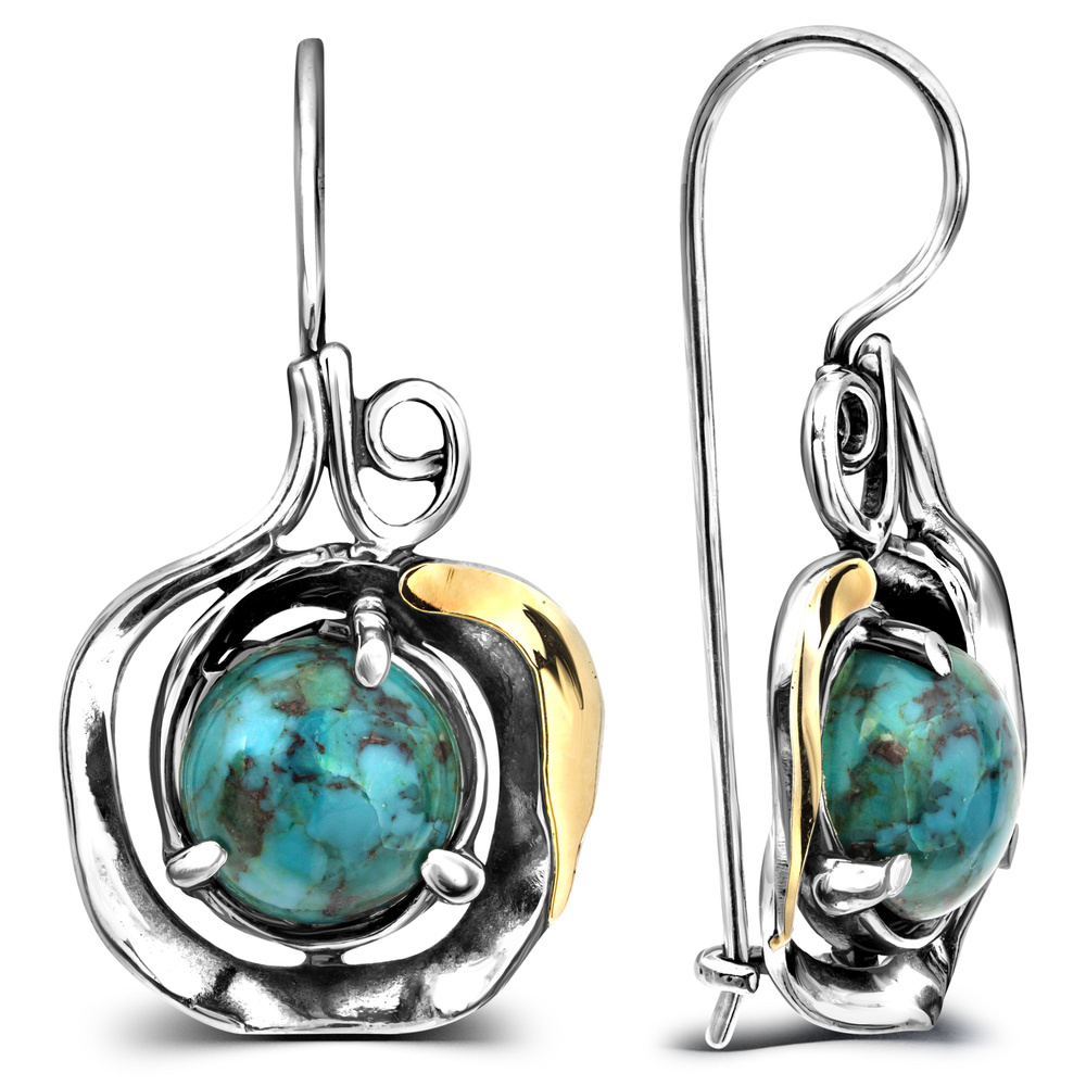 Серебряные серьги с бирюзой - купить с доставкой по выгодным ценам в ...