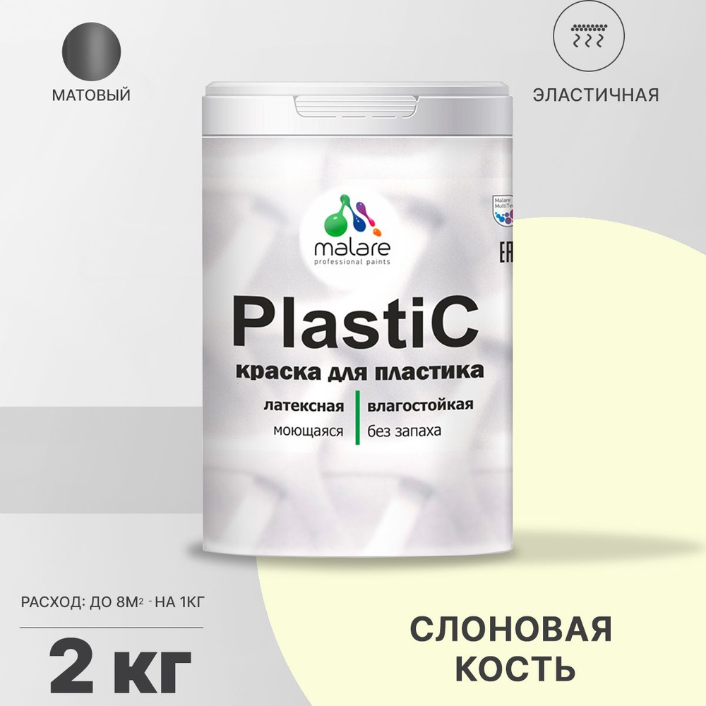 Краска Malare Plastic_для_пластика_База_А_(серия_"Пастель ...