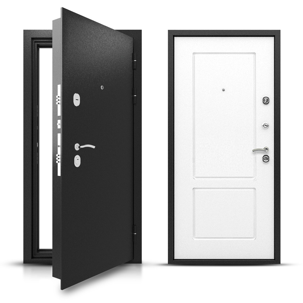 Входная металлическая дверь для квартиры ДПБ "Гранит ФЛ 117 Матовый белый", Утепленный шумо-изоляционный #1