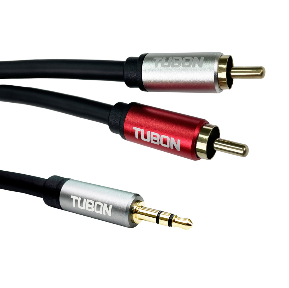 Кабель TUBON Аудио 3.5 мм mini jack (M) - 2 x RCA (M) OD6.0 ПВХ MJ2R001 3м