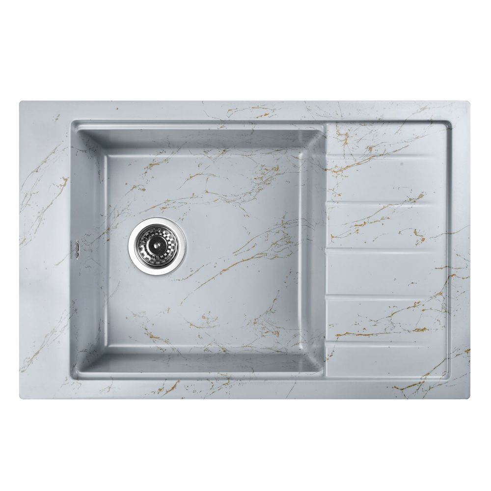 Мойка для кухни из искусственного камня WISENT WB28-15 Мрамор Серо ...
