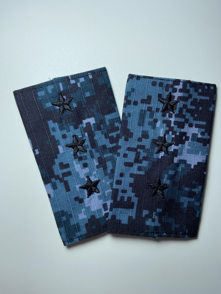 Фальш погоны с вышивкой черных звезд звания старший прапорщик ...