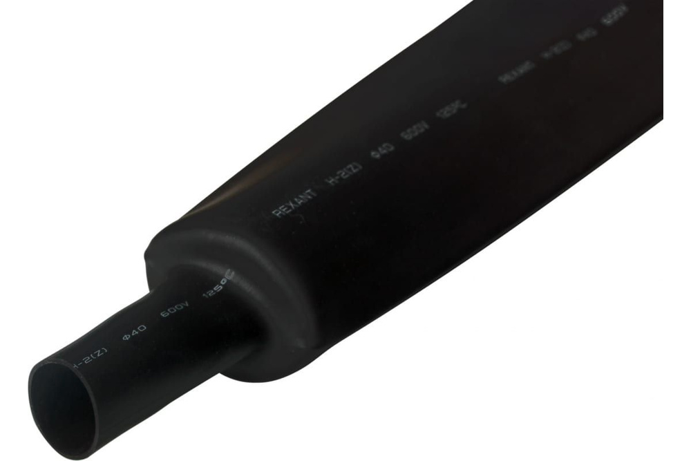Трубка термоусаживаемая 35/17,5 мм черная REXANT (комплект 2 шт)  #1