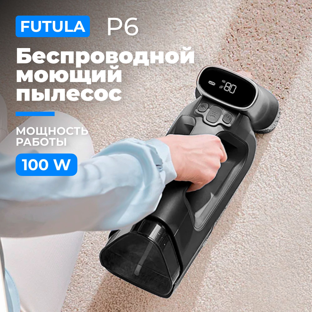 Беспроводной моющий пылесос Futula Wet and Dry Vacuum Cleaner P6,  аккумуляторный пылесос для автомобиля с влажной уборкой, черный - купить с  доставкой по выгодным ценам в интернет-магазине OZON (1292359442)