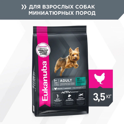 Сухой корм для собак Eukanuba для миниатюрных пород, с курицей, 3,5 кг БЕСТСЕЛЛЕРЫ