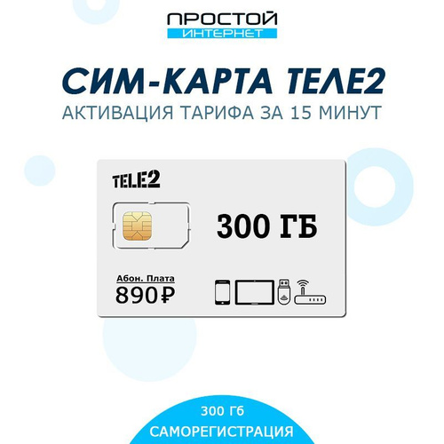 Сим карта теле2 300 гб