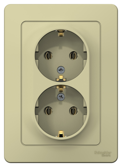Розетка двойная монтаж скрытой установки schneider