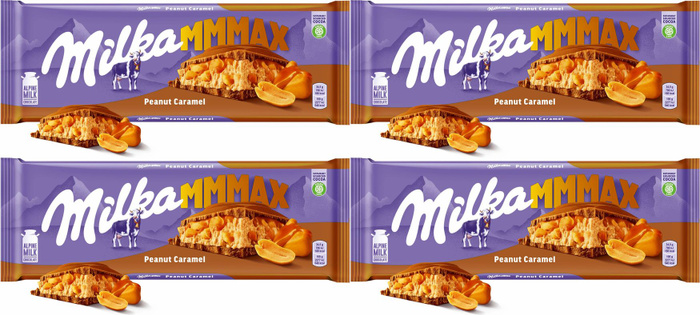 Шоколад Milka Peanut Caramel молочный с карамельной и арахисовой ...