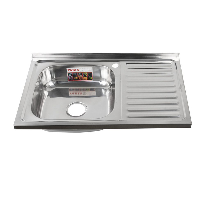 Мойка для кухни накладная, левая+ большой сифон с переливом - купить с ...