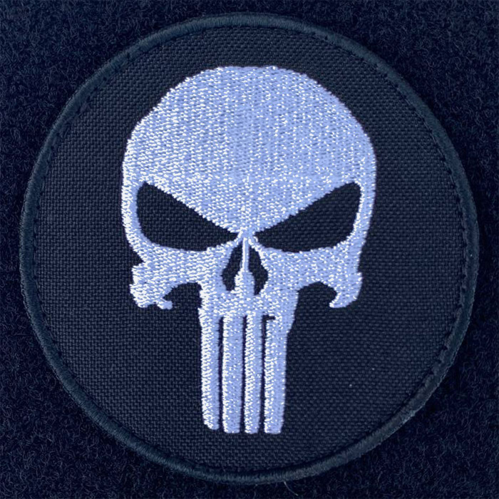 Шеврон на липучке череп Карателя 8см, черный - купить с доставкой по ...