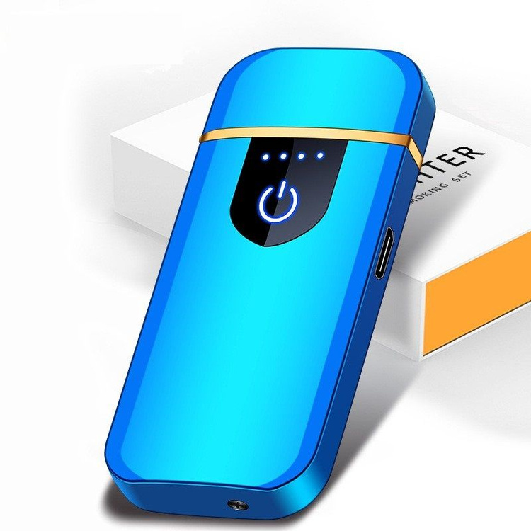 Электронная подарочная USB зажигалка . Металлическая зажигалка с .