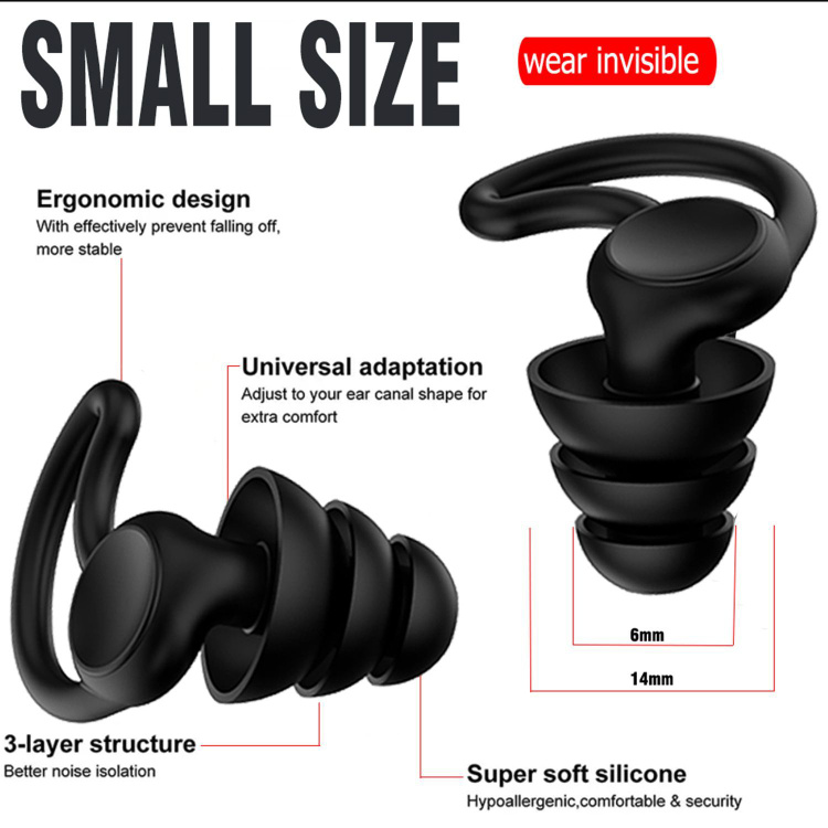 Затычки для ушей Звукоизоляционные беруши Мягкий материал 3 слоя ...