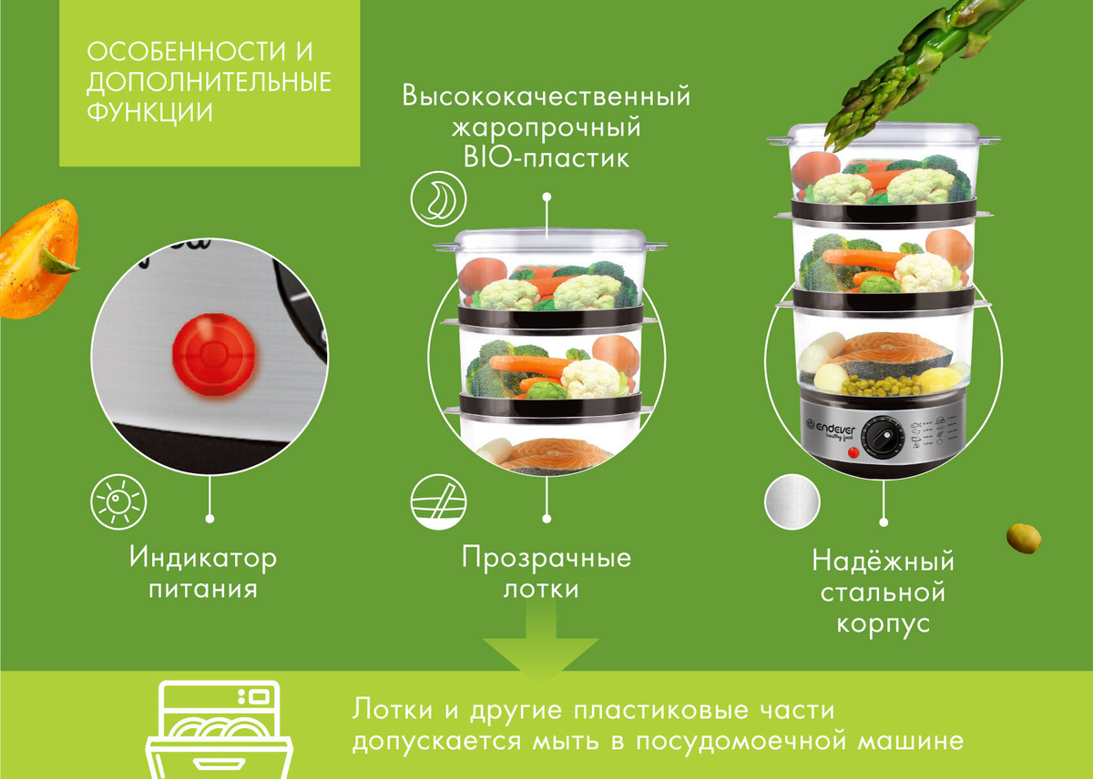 Пароварка Endever Vita 173