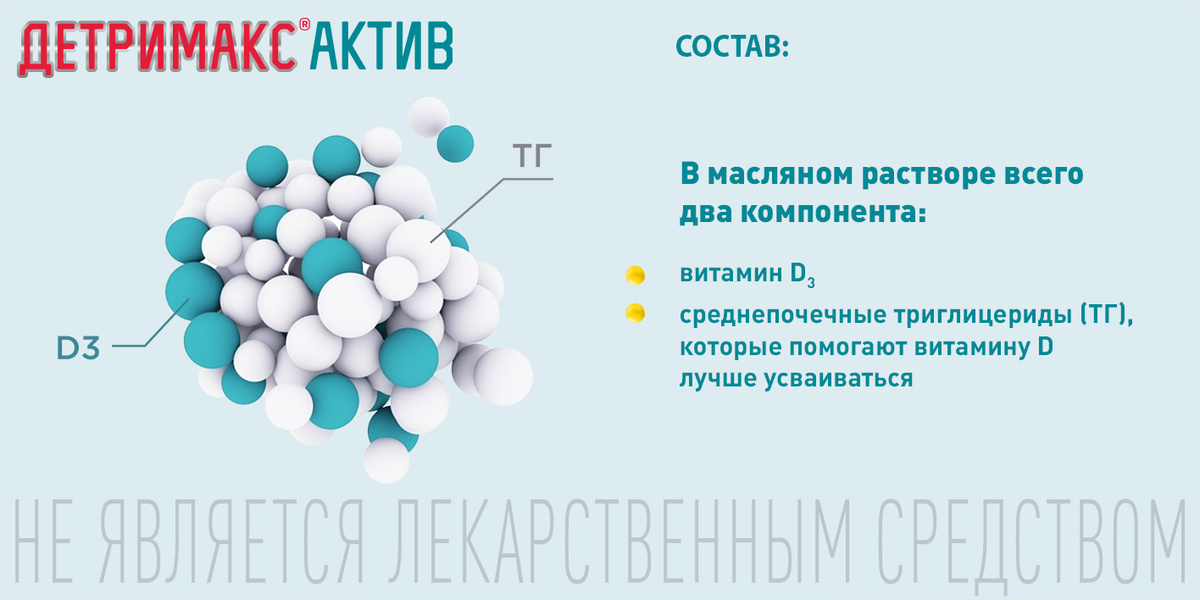Детримакс Актив 500 МЕ, Витамин Д3 капли на масляной основе 30 мл ...