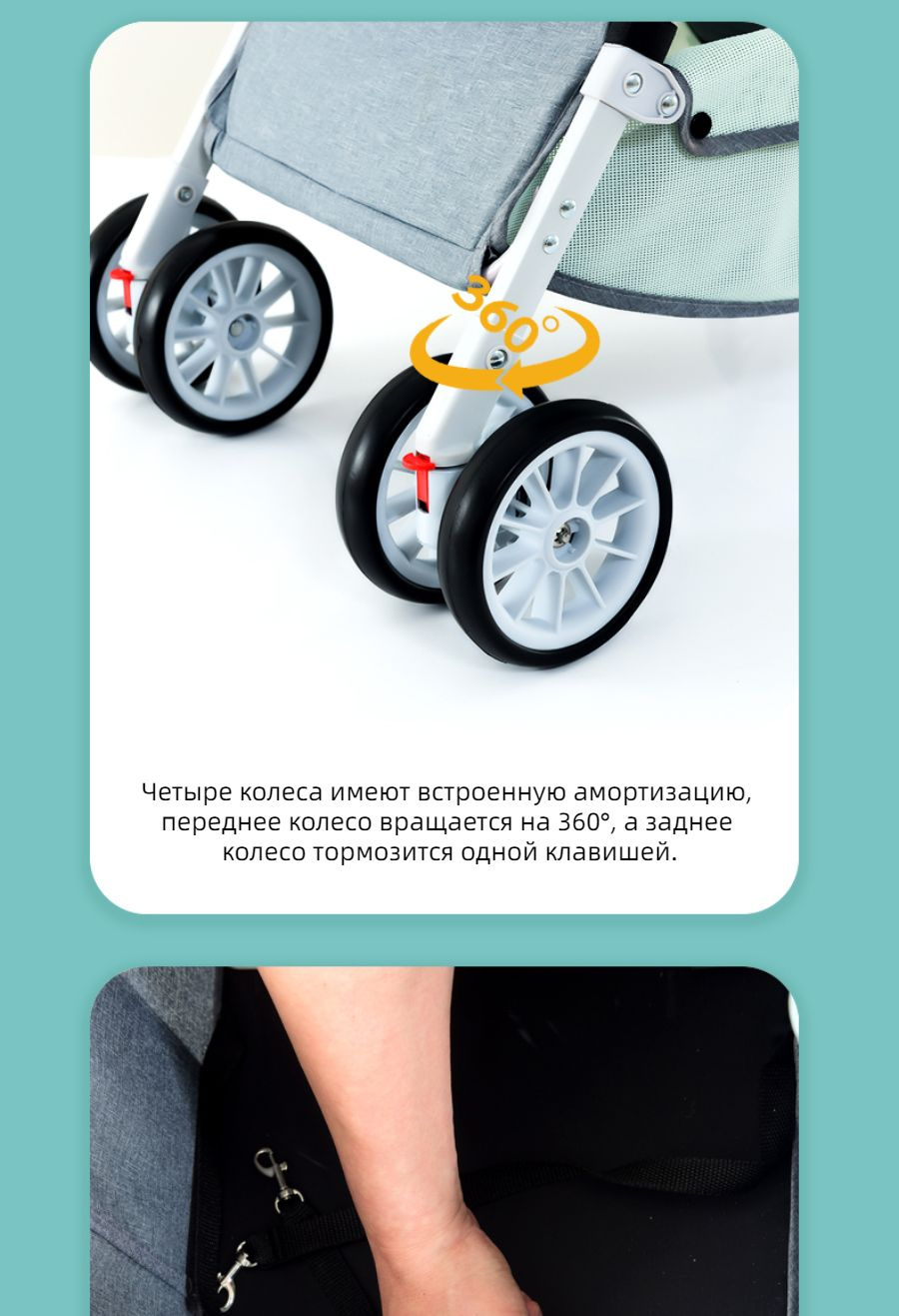 Коляска для перевозки животных, Легкая Складная коляска для собак и ...