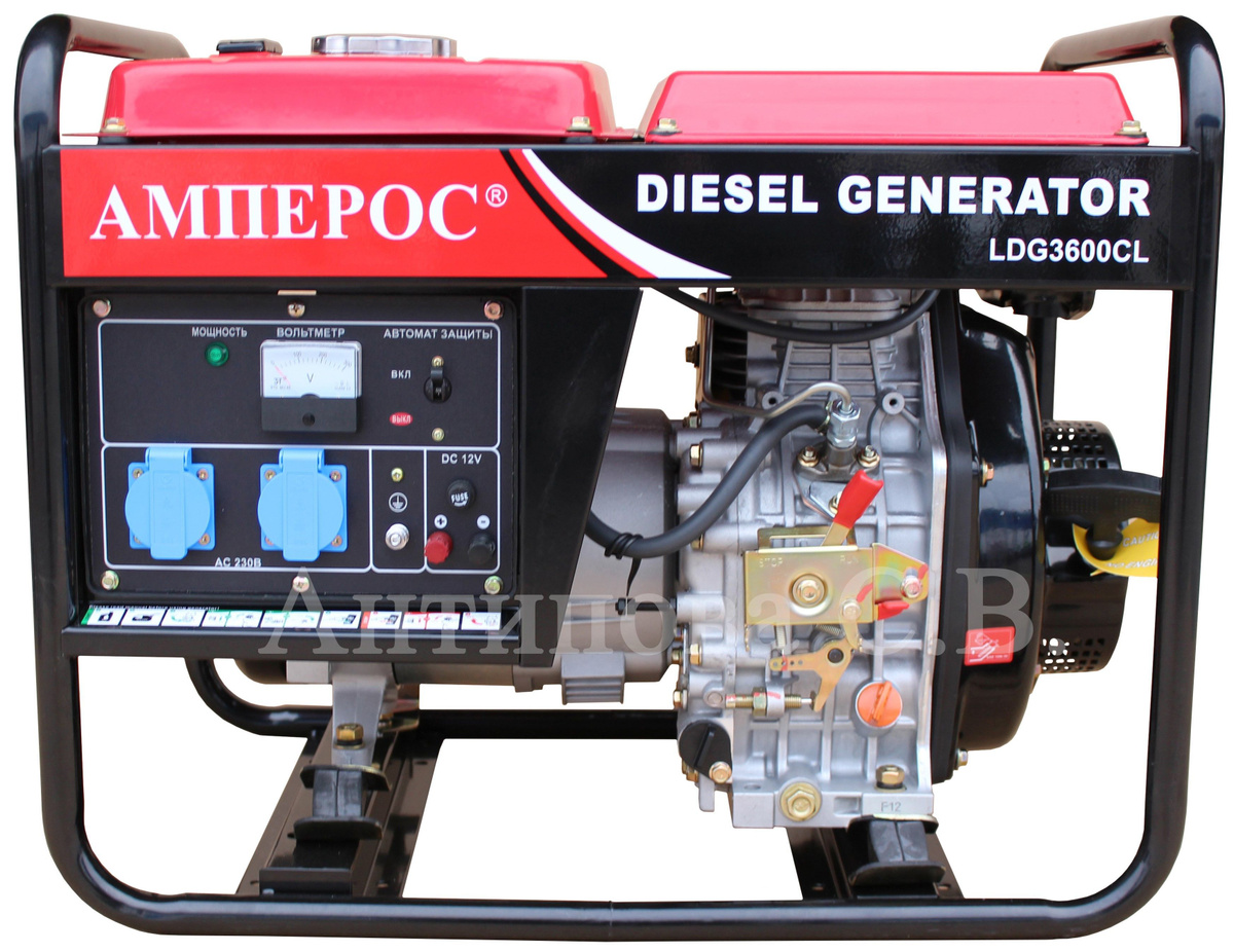 Генератор дизельный АМПЕРОС LDG3600CL (3 кВт, медная обмотка, 4х ...