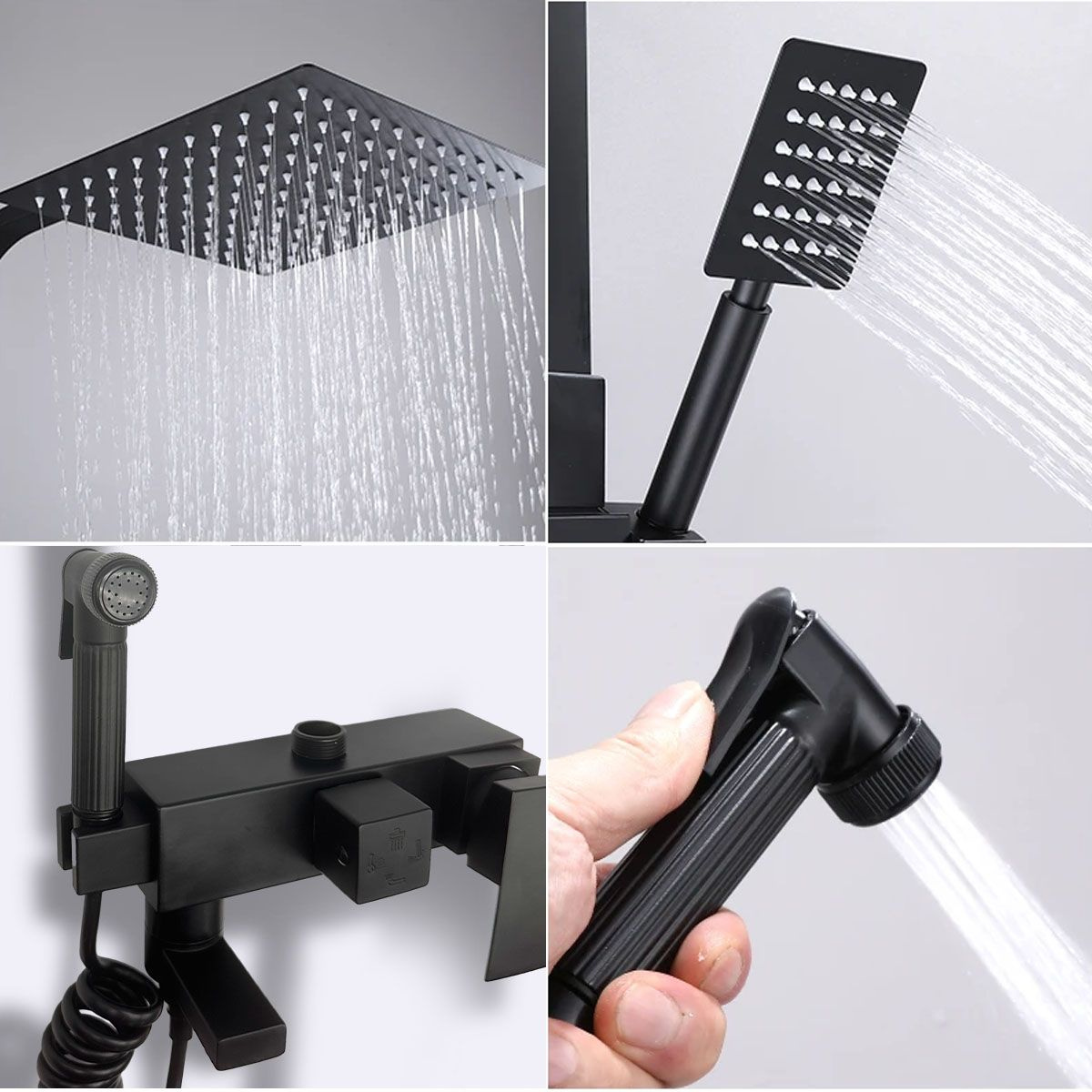 Душевой комплект с тропическим душем , душевой гарнитур черный для ...