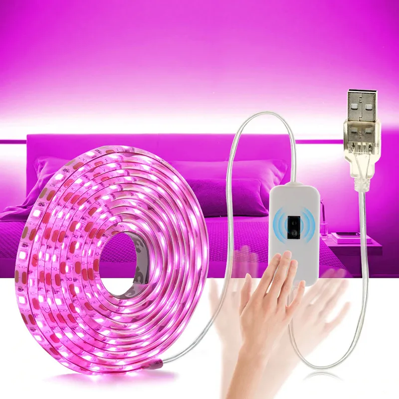 USB фитолента полного спектра светодиодная водозащищённая для растений с выключателем и диммером (1 метр, 60 светодиодов/метр), 1 м, фото 4