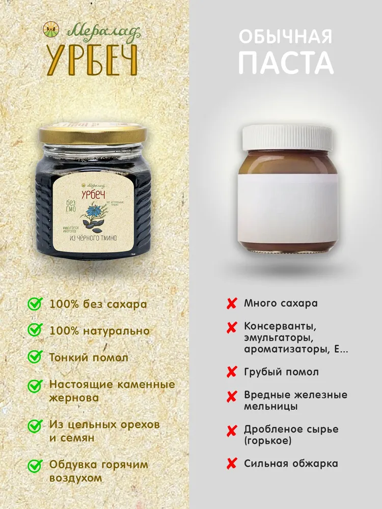 Урбеч из тмина чёрного Мералад без сахара диабетические продукты пп детокс 400г, 400 г, фото 3