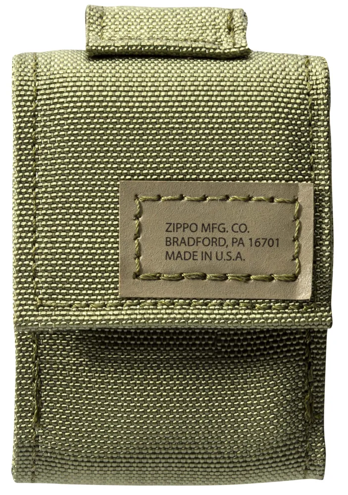 Чехол ZIPPO для зажигалки с фиксатором на ремень, нейлон, зеленый, зеленый, фото 4