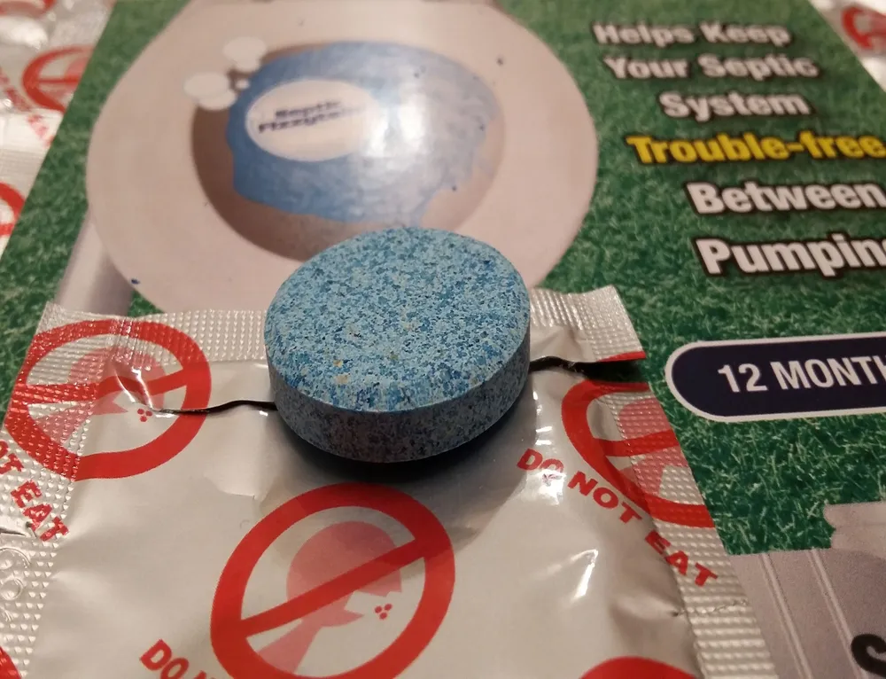 Упаковка на 3-6 месяцев. Septic Fizzytabs пр-ва США. Бактерии для септиков и выгребных ям в таблетках, 1 таб. рассчитана на 5,6 куб. м., упак. 3 таб, вариант, фото 3
