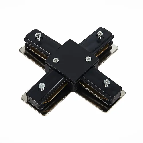 Коннектор X-образный ST LUCE цвет черный Однофазная трековая система BASE , ST002.449.00