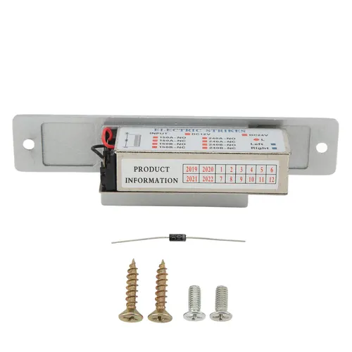Электрический засов, 250 кг тяги, цинковый сплав, для контроля доступа, DC 12V, NO, открывается при