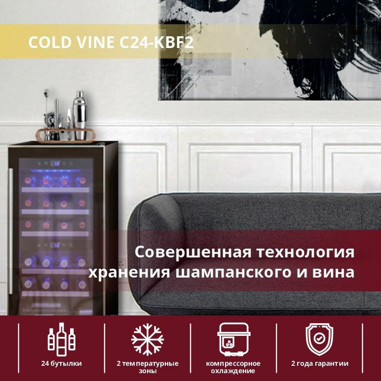 Винный шкаф cold vine c24 kbf2