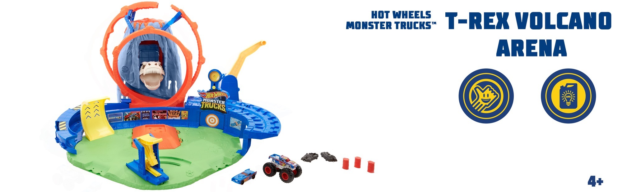 Набор игровой Hot Wheels Монстр-трак, Вулкан Арена, GYL14 - купить с  доставкой по выгодным ценам в интернет-магазине OZON (398986581)