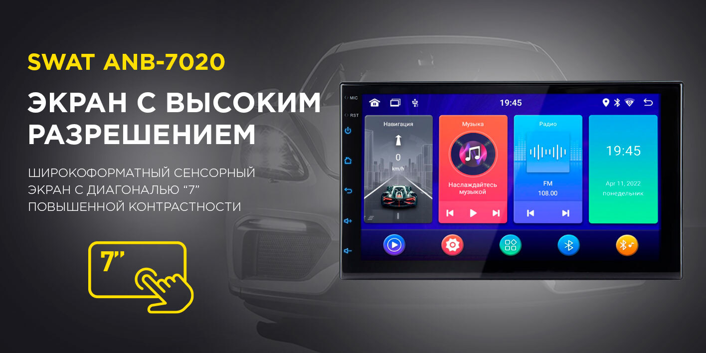 Автомобильное мультимедийное устройство 7 дюймов (Android) SWAT ANB ...