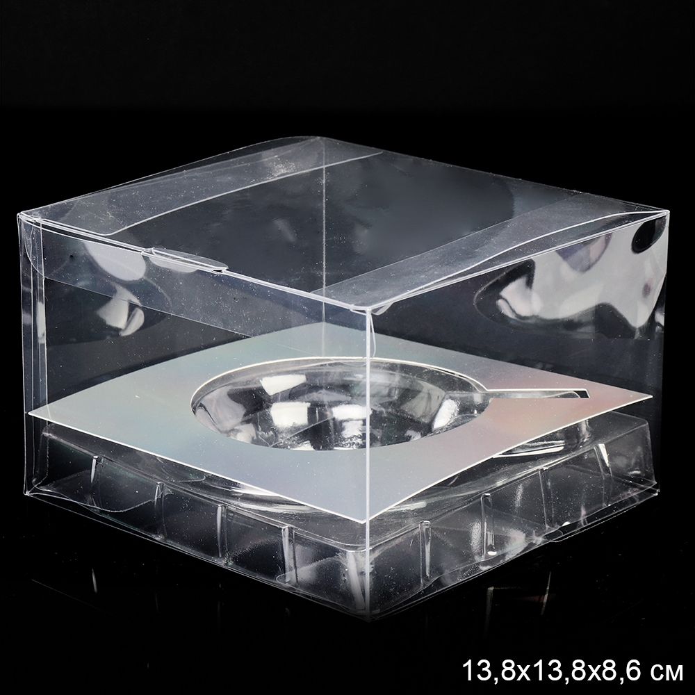 Коробка подарочная для чайной пары. PVC 3 13,8*13,8*8,6 Коробка подарочная для чайной пары. PVC 3 13,8*13,8*8,6