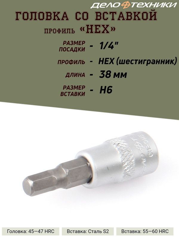 Головка со вставкой ТН8 1/4''