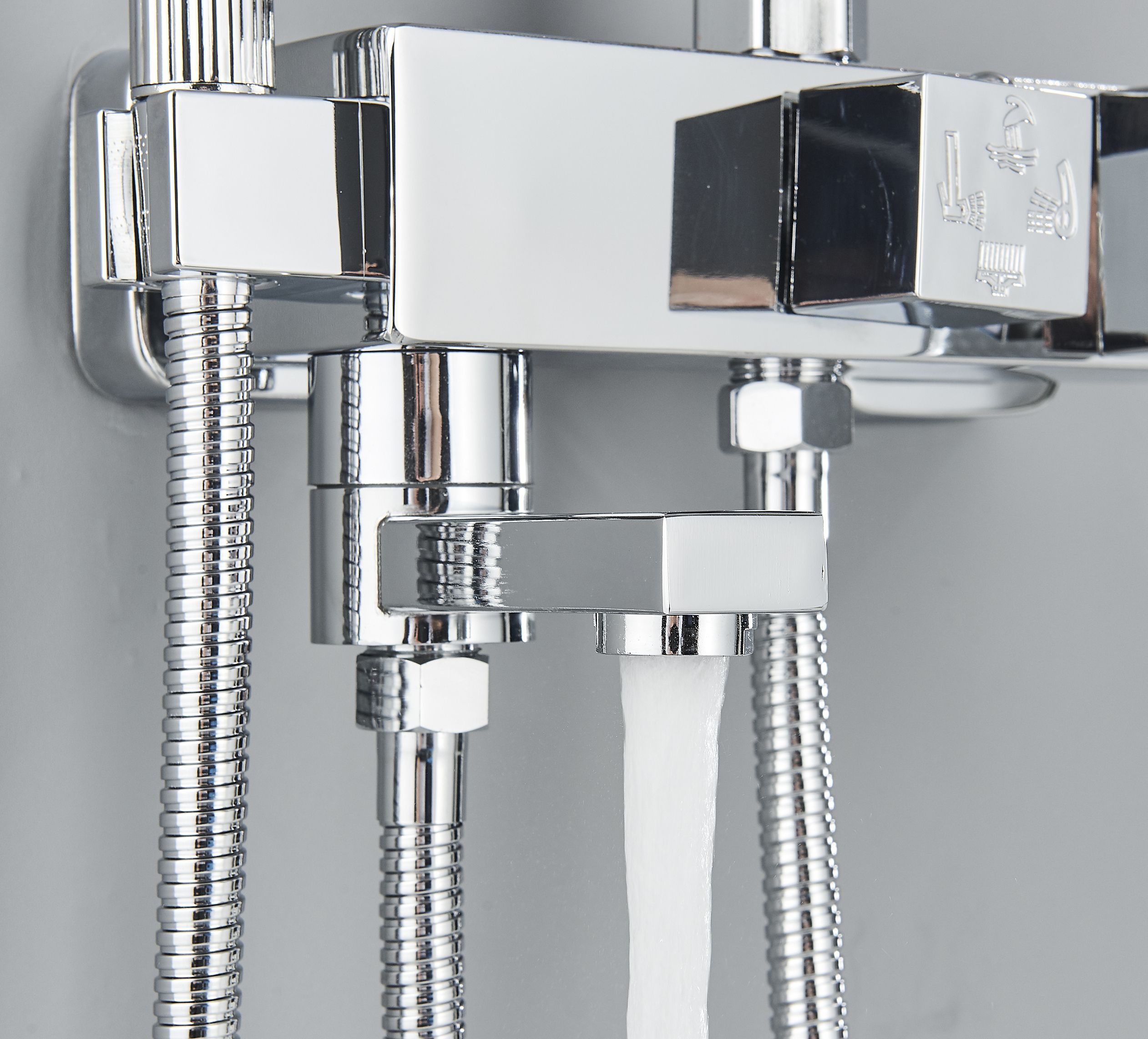 Душевой комплект с тропическим душем 30см, гигиеническим душем, душевая ...