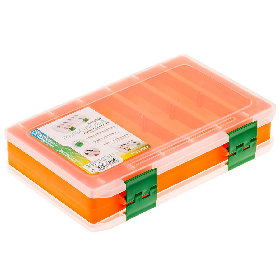 Коробка FisherBox 240D двухсторонняя цв. оранж (24х15х05)